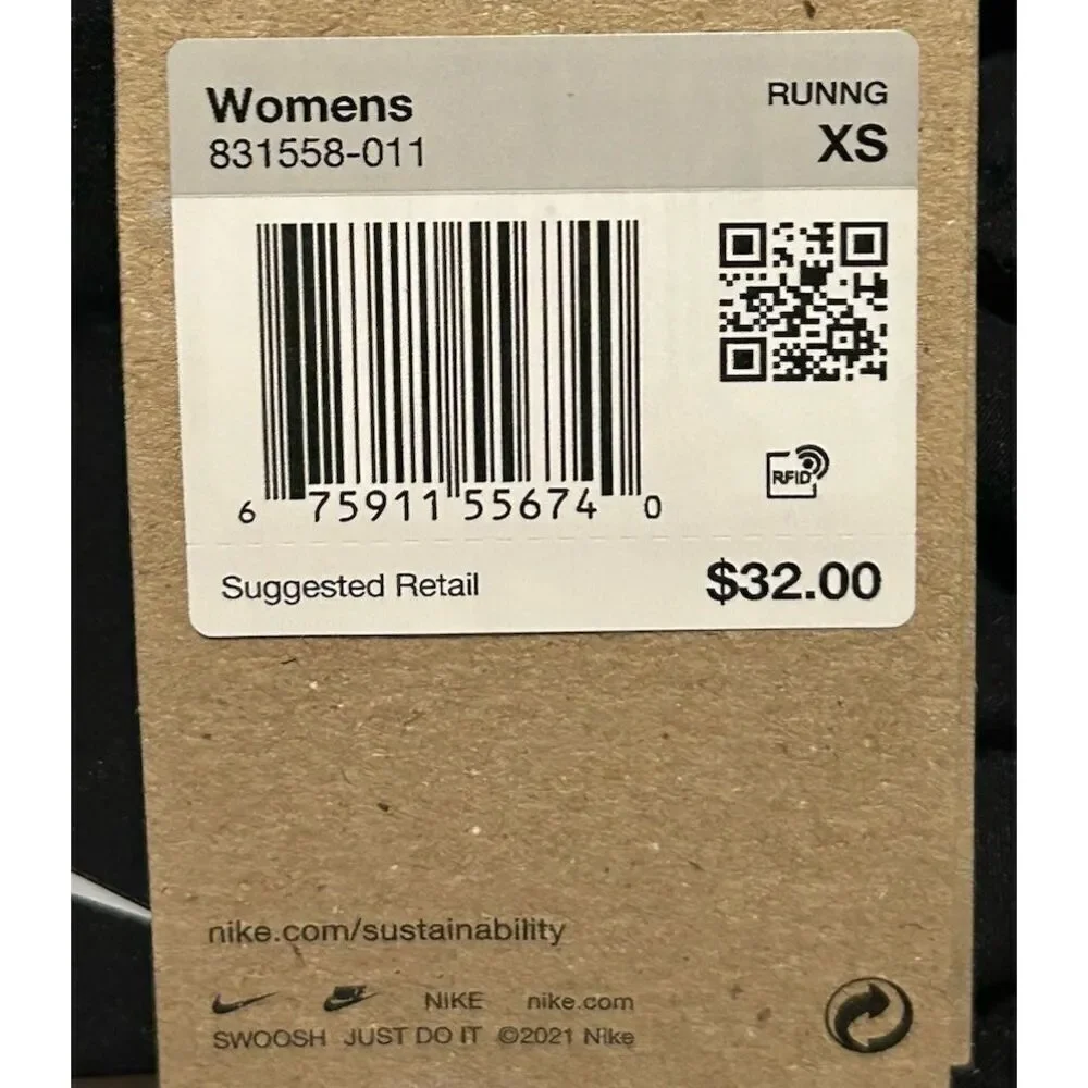 Nike Dri-Fit Shorts Womens XS Black White Trim Gym Running Athletic Ladies